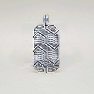 David Yurman Sterling Silver Dog Tag Pendant - 41mm - RARE